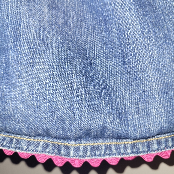 🎀 Vintage Gymboree Pretty in Plum Denim Ricrac Trim Skort W/ Velour Trim - Picture 2 of 5